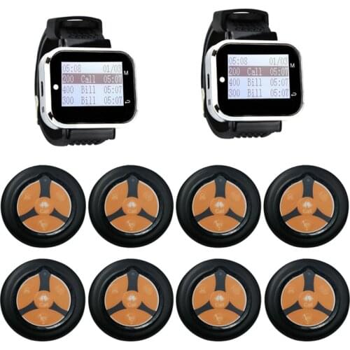 Restaurant Guest Pagers Wireless Calling System Wristwatch Receiver Four Keys Buttons Transmitter For Cafe