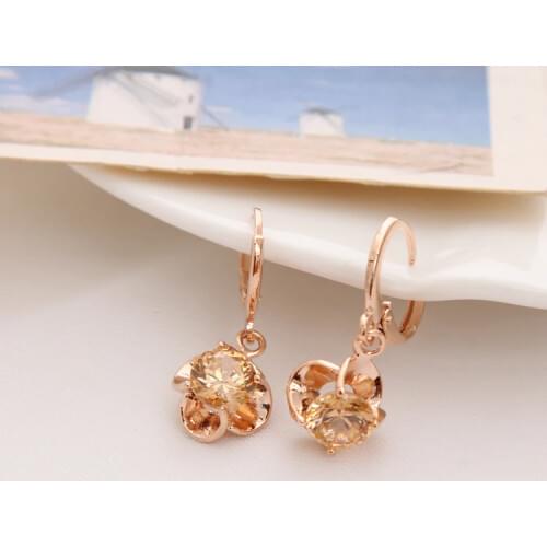 ZOSHI Party Drop Earrings For Teen Girls Gold Color Women Wedding Crystal CZ Bridal Holiday Fashion Earring Accessories