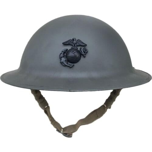 WWI WWII US M1917 HELMET WW1 WW2 U.S. Marine Corps Military Steel Helmet Outdoor