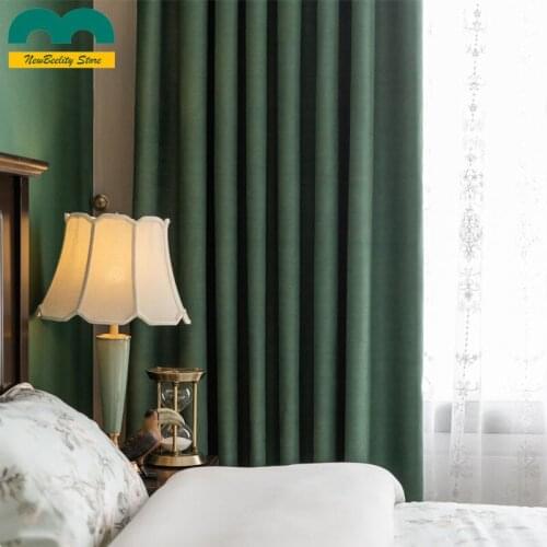 New Modern Curtains for Living Room Bedroom Window Velvet Solid Color Blackout Curtain Multicolor Matching Soft Thicken Drapes