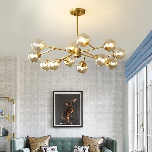 Nordic living room chandelier post-modern minimalist creative home atmosphere dining room bedroom magic bean molecular chandelie