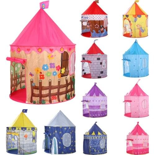 Children Tipi Prince Folding Tent Cubby Play House Kids Gifts Indoor and outdoor Toy Tents Castle Foldable Tipi For Kids Baby