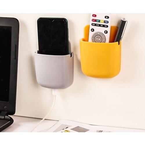 Modern Simple Wall-Mounted Storage Box Remote Control Mobile Phone Sundries Storage Holder Traceless Self Adhesive