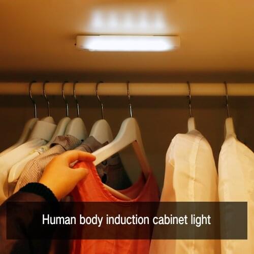 BORUiT PIR Motion Sensor LED Cabinet Light Kitchen Bedroom Night Lamp Closet Wardrobe Light Wireless Sensor Corridor Wall Light