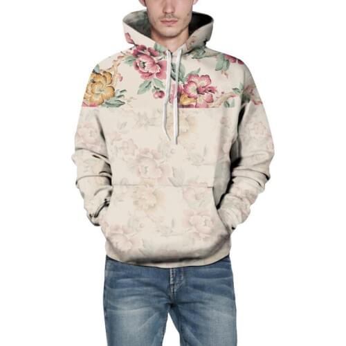 Flowers Hoodies Men/Women 3d Sweatshirts With Hat Print Floral Hooded Hoodies Hoody Tops Autumn Winter Loose Hoodies pockets