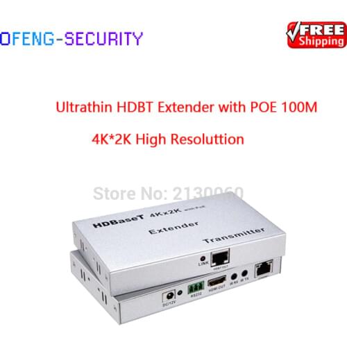 HDBT Extender uses CAT6 cable to transmit the signal of blue ray DVD the highest resolution 4kx2k with POE 100 meters