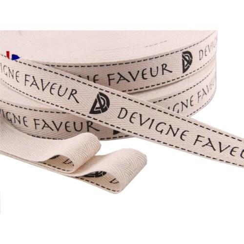 Wide2.5cm herringbone Ribbon DIY handmade garment tagscotton ribbon DIY crafts sewing accessories printing logo customization