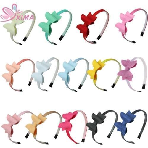 XIMA 14pcs/lot 3'' Cute Girls Hairband Fabric Hair Bows Princess Hair Hoop for Kids Girls Party Hair Accessories