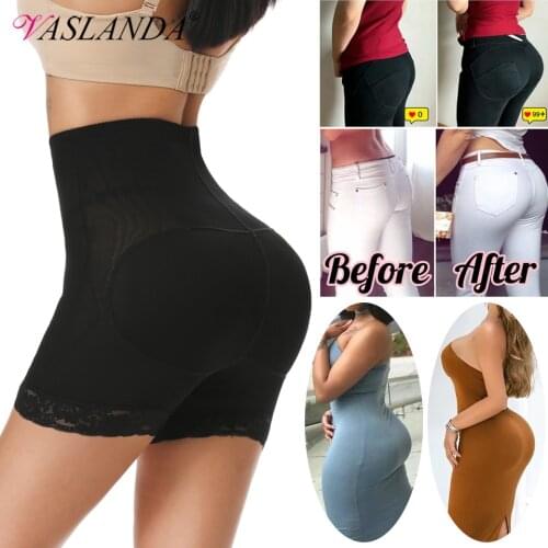 Women Body Shaper Padded Shorts Butt Lifter Tummy Control Panties High Waist Padding Boyshort Pads Booty Hip Enhancer Shapewear