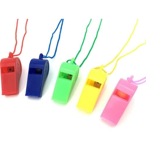 1Pcs Pvc Whistle Referee Sport Rugby Party Outdoor Sports Like Whistle Training School Soccer Football Colorful Lanyard