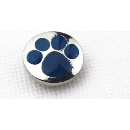 10pcs/lot Wholesale Enamel Dog Paw Snap Buttons for 18mm Snaps Bracelet&Bangles DIY Snap Pendants Jewelry Charms