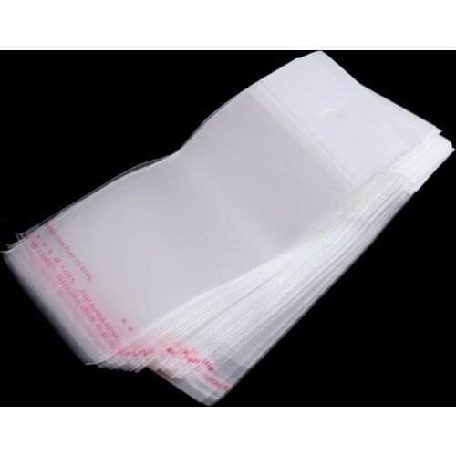 100Pcs/Set Plastic Packing Bag Transparent Self Adhesive OPP Jewelry Seal 7x13cm