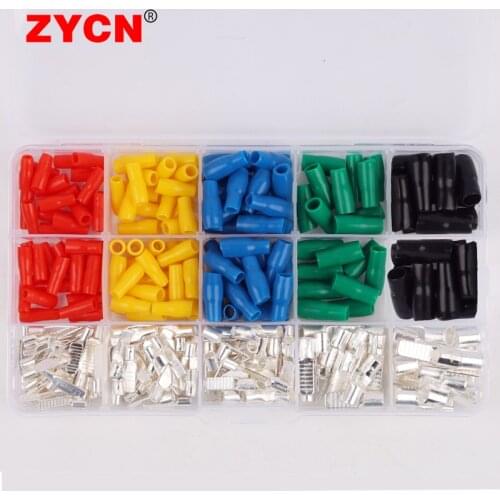 320PCS C45 Insert 1.5-10mm2 Red Copper Circuit Breaker Plug Pin-Shaped Cable Wire Lug Crimp Terminal Sheath Set DZ47 Air Switch