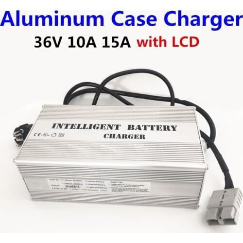 36V 10A 15A 12S 43.8V lifepo4 10S 42V li-ion Smart Charger With LCD Display for lithium ion lipo Lead acid batterys