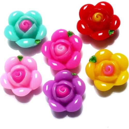 50Pcs Mixed Resin Flower Decoration Crafts Kawaii Beads Flatback Cabochon Embellishments For Scrapbooking DIY Accessories
