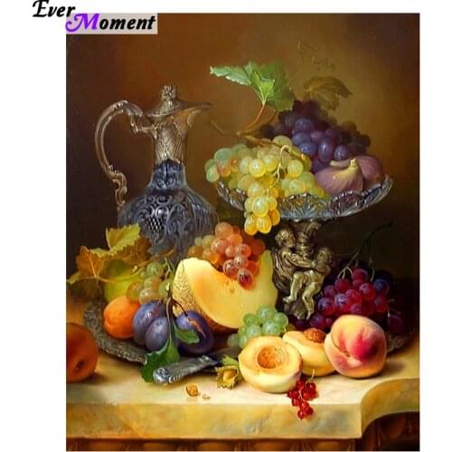 5D Diamond Embroidery Crystals Still Life Fruits Full Diamond Mosaic Picture Pasted Cross Stitch Needlework Wedding Decor ASF526