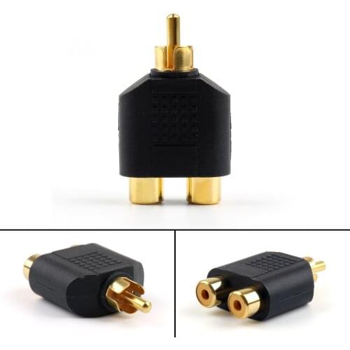Artudatech 10 Pcs Gold Plated RCA Adapter Audio Y Splitter Plug 1 Male To 2 Female