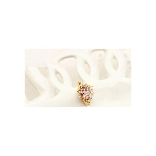 Free shipping 10pcs/lot latest 3d alloy rhinestone fashion gold peach nail art rings