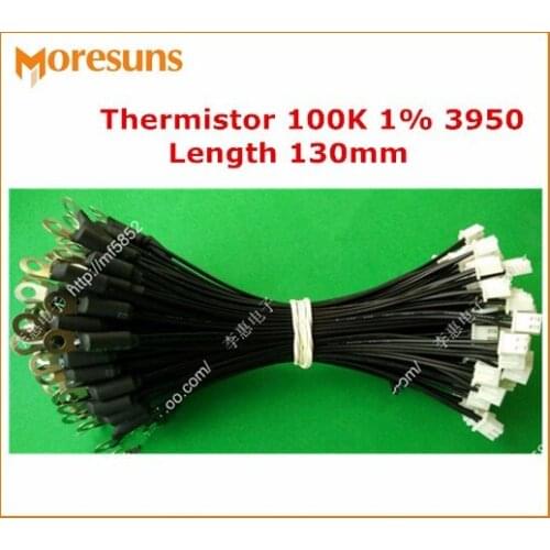 Free ship 20pcs/lot NTC Thermistor Length 130mm 100K 1% 3950 NTC temperature sensor
