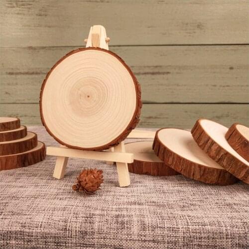 6pcs/lot Pine Wooden Chips Cut Pieces Wood Log Sheet Rustic Wedding Decor Party Centerpieces Vintage Country Style