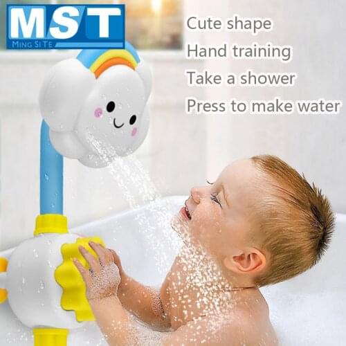 Baby Bath Toys Spray Water Faucet Cloud Rainbow Shower Bathing Games Kids Shower Toy For Newborns Bath Spout Suckers Play Water