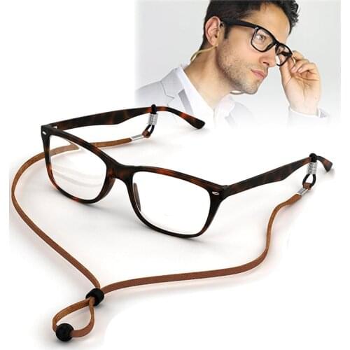 Elbru 4Pcs/Lot Adjustable Leather Strap Glasses Strap Neck Cord Glasses Chain Sunglasses Eyeglasses Rope Lanyard Holder Straps