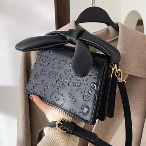 Elegant Female Square Tote bag 2021 Fashion New High-quality PU Leather Womens Designer Handbag Vintage Shoulder Messenger Bag