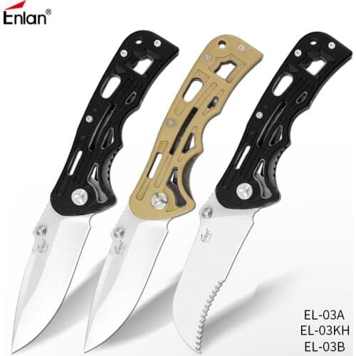 ENLAN 58HRC 8Cr13mov Steel Satin Blade Folding Pocket Tactical Survival Camping Knives EDC Tools Tactical Knife Dropshipping
