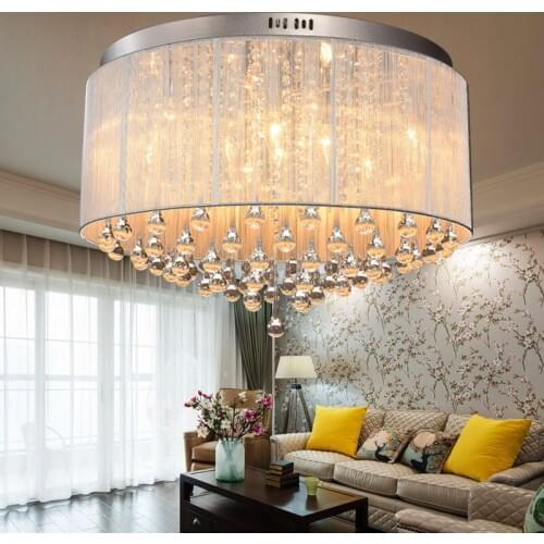 European Circular Crystal warm romantic bedroom lamp drawing Ceiling Lights cloth art suction roof aisle restaurant SJ62 lo1021