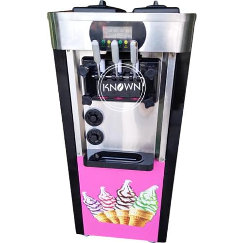 Hot sale with 2 wheels 3 nozzles automatic soft ice cream serve machine and soft serve ice cream for sale