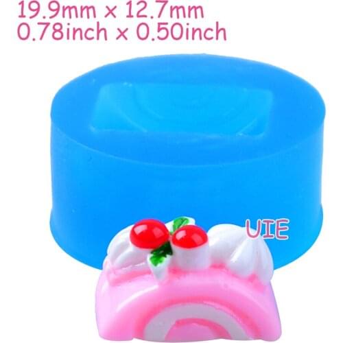 GYL518U 19.9mm x 12.7mm Strawberry Cake Silicone Mold Fondant Cake Decoration Candy Resin Clay Earrings Necklace Craft Soap