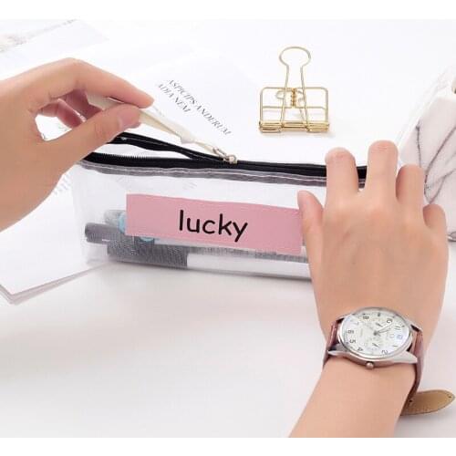 Fashion Transparent Mesh Pencil Case Net Yarn Pen Pecilcase Package Office School Supply Stationery Woman Cosmetic Make Up Bag