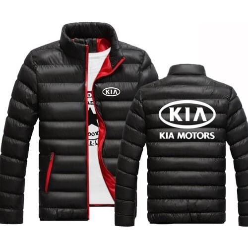 2021 Kia Motors Car Logo Men Warm jacket Custom Cotton Solid Color Printed Zipper Coats College Unisex Padded Sports Hoodie