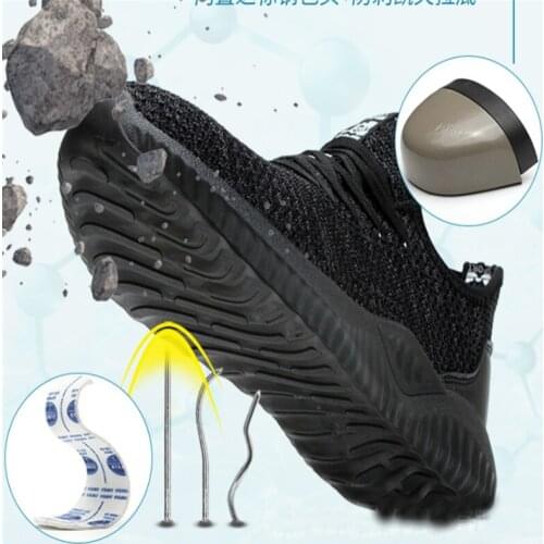 2019 New Mens Work Safety Shoes Lightweight Non-slip Sneakers Steel Toe Cap Soft Bottom Comfortable Protection Boots