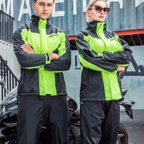 50% Wholesales 1Set Men Thin Waterproof Raincoat Poncho Rain Pants Suit for Motorcycle Riding