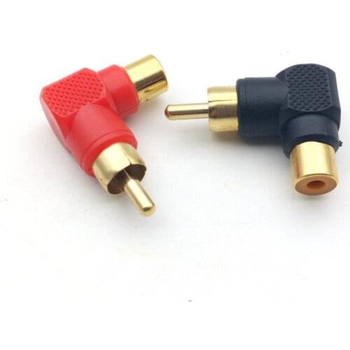 Gold Right Angle RCA Adapter Female to Male CONNECTOR