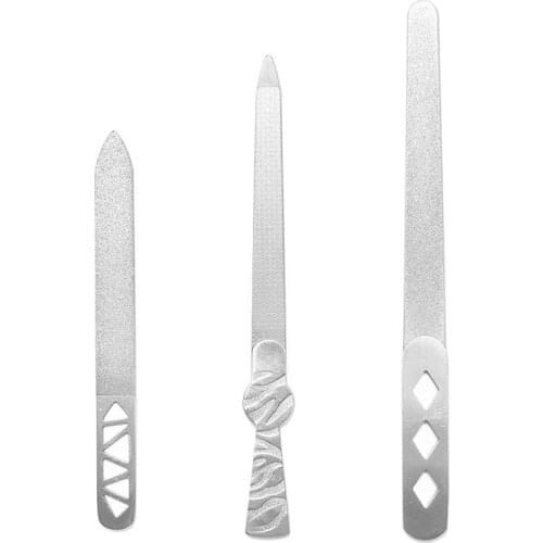 Nail Art File Rod Stainless Steel Double Sides Buffer Grinding Finger Cuticle Remover Polish Acrylic Gel Manicure Pedicure Tools