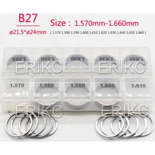 50pcs Adjusting Shim B27 Size: 1.57-1.66mm Common Rail Diesl Injector Gasket Washer for DENSO