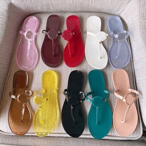 Women Slippers Jelly Shoes Flats Flip Flops Fashion Big Size 41 Beach Shoe Waterproof Non-slip Women Slidders