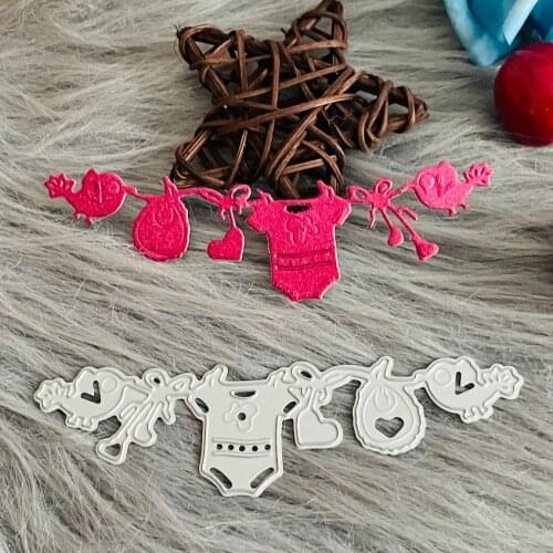 Baby theme bird banner chain bib Metal Cutting Dies decoration scrapbook die cuts Album Paper Card Craft Embossing die cuts