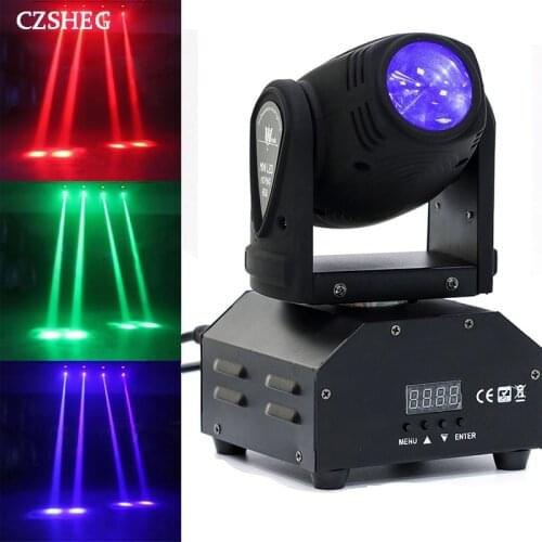 LED Beam 10W RGBW Spot Moving Head Lights DMX Controller For DJ Disco Christmas Party Stage Lighting stroboscopes Effect