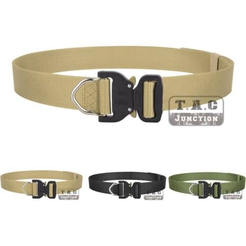 Tactical 1.5 inch Heavy Duty Riggers Belt EDC Quick Release Buckle D-ring Combat Belt 2-Ply Webbing with Adjustable Mens Belt