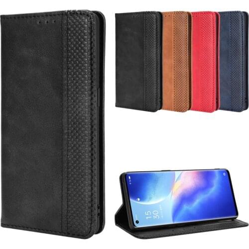 Luxury Retro Slim Leather Flip Cover For Oppo Reno5 Pro 5G Wallet Card Stand Magnetic Book Cover Oppo Reno 5 Pro 5G PDSM00 Cases