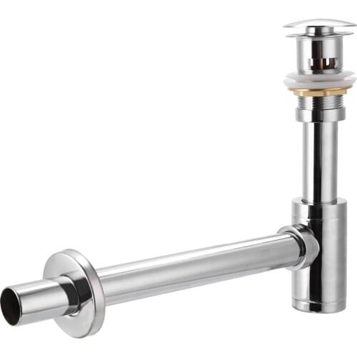 Bathroom Basin Bottle Trap Drain Sink Siphon Drains with Push Up Drain Valve Kit With Overflow Sink For Bathroom Faucet Sink