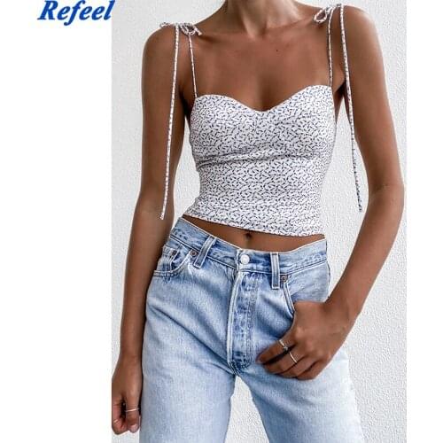 Pink Floral Print Women Top Chic Spaghetti Straps Camis Sexy Elastic Women Tank Top Summer Female Tops