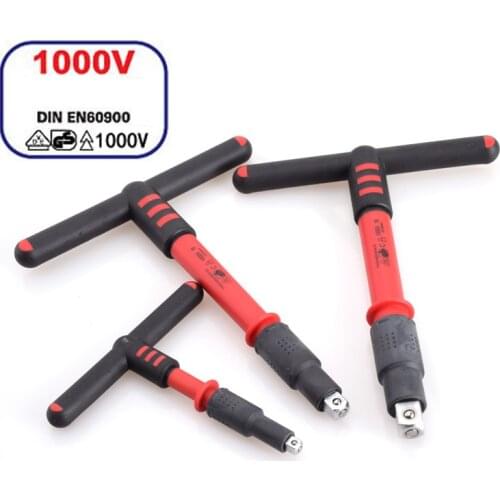 1/4 3/8 1/2 1000V Insulated T handle wrench IEC60900 certification Insulation spanner insulating VDE Electrician tools