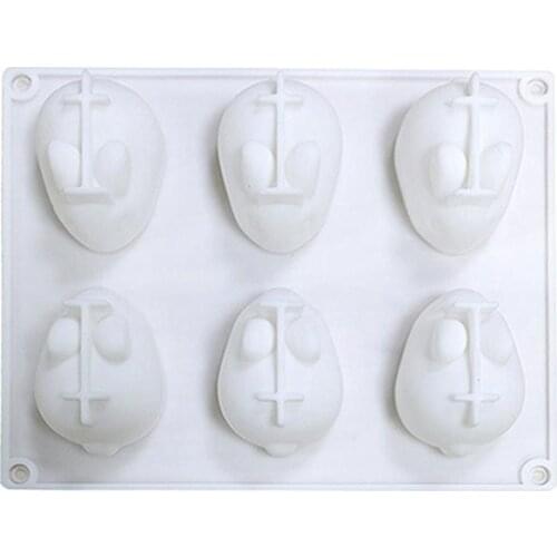 1pc Fashion Silicone Molds For Baking Dessert Mousse Easter Rabbit Silicone Mold Cute 3D 6Cavity Bunny Cake Mold DIY Baking Mold