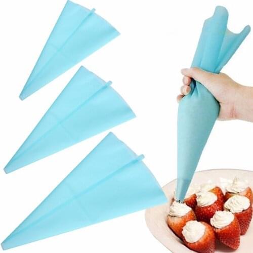 1 pcs Silicone Kitchen Accessories Icing Kitchen Accessories Icing Piping Cream Pastry Bag DIY Cake Decorating Tips Light Blue