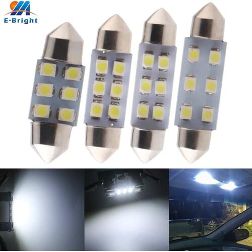 DC 12V 24V 10pcs 31mm 36mm 39mm 41mm 42mm 1210 6 SMD LED Festoon Bulbs LED Dome Reading Light Auto Lamp Pate Number Lights White