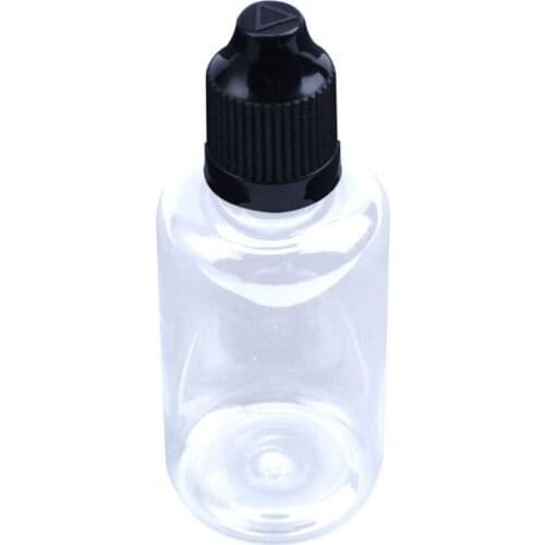 10 Pcs 50ML Empty Dropper Bottles Liquid Needle Tip Cap PET Black